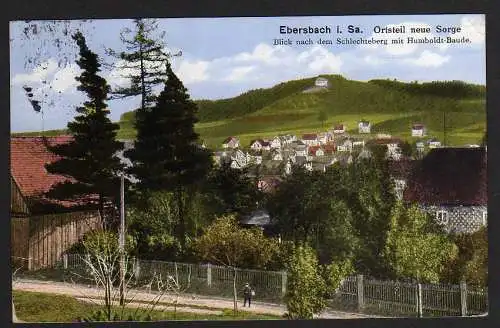 60262 AK Ebersbach i. Sa. 1914 Ortsteil neue Sorge Bahnpost Löbau - Ebersbach