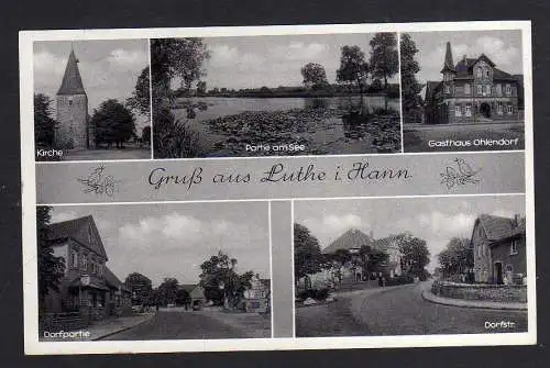 103130 AK Luthe in Hannover Gasthaus Ohlendorf Kirche Dorfstraße 1958