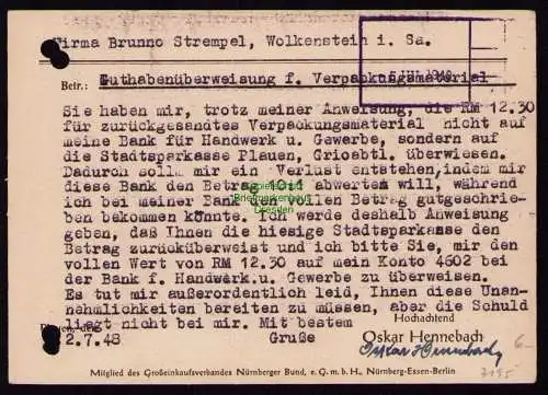 h7195 SBZ Handstempel Bezirk  41 Brief Plauen Aktenlochung, auch durch Marke