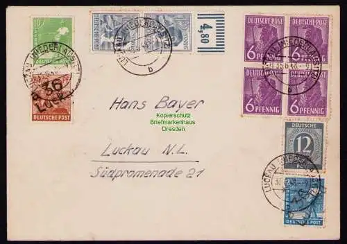 h7183 SBZ Handstempel Bezirk  36 Brief Luckau