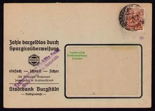 h7179 SBZ Handstempel Bezirk  27 Brief Burgstädt