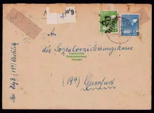 h7154 SBZ Handstempel Bezirk  20 Brief Merseburg Schkopau  Mücheln Geiseltal