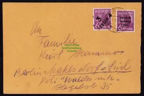 h7137 SBZ Handstempel Bezirk  3 Brief Berlin 4 gepr. Dr. Herbst