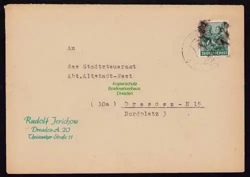 h7113 SBZ Handstempel Bezirk  14 Brief Dresden 24 gepr. BPP