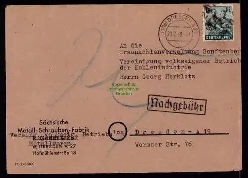 h7112 SBZ Handstempel Bezirk  14 Brief Dresden 24 nach Ablauf der Gültigkeit ver