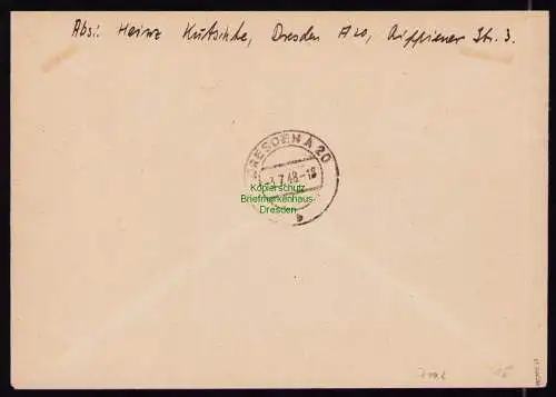 h7102 SBZ Handstempel Bezirk  14 R-Brief Einschreiben  gepr. BPP