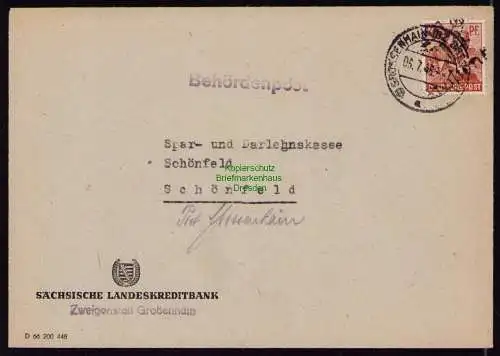 H7029 SBZ Handstempel Bezirk  14 Brief Großenhain gepr. BPP