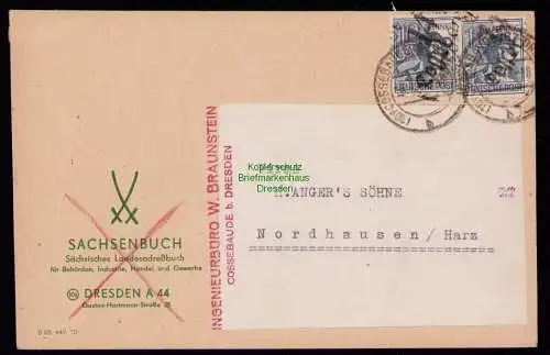 H7013 SBZ Handstempel Bezirk  14 Brief Cossbaude gepr. BPP