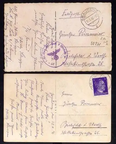 98821 2 AK Graudenz Grudziadz 1942 Feldpost Speicher an der Weichsel Nicolauskir