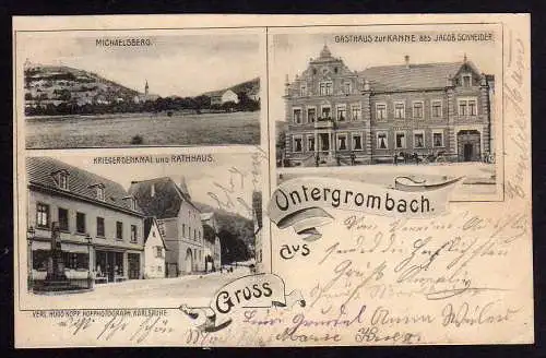 69921 AK Untergrombach Bruchsal Gasthaus zur Kanne 1902