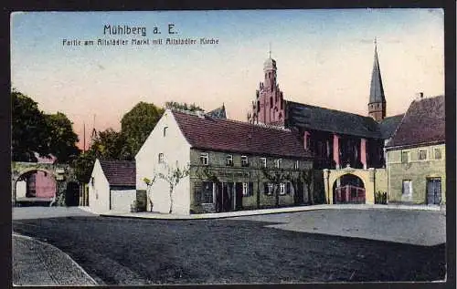 62342 AK Mühlberg Elbe 1920 Altstädter Markt Kirche