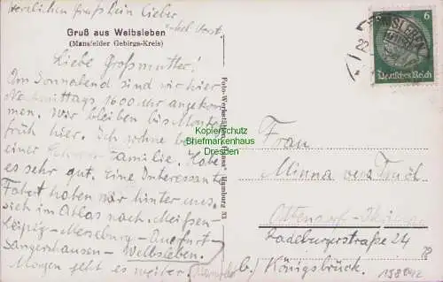 158042 AK Welbsleben Arnstein 1937 Gasthaus zur Neustadt Kolonialwarenhandlung