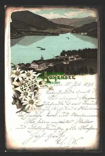 143813 AK Achensee Jenbach Tirol Litho 1896 Edelweis