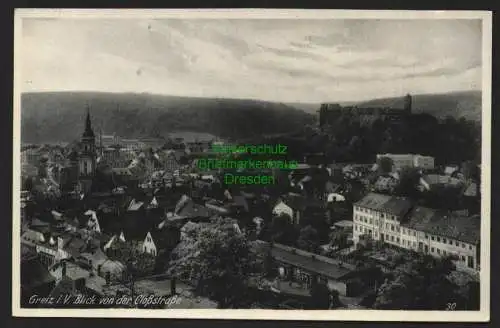 140262 AK Greiz 1937 Blick von der Cloßstraße