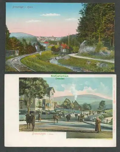 138962 2 AK Braunlage Harz um 1900 und 1920