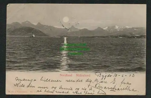 139192 AK Nordland Midnatssol Mitternachtssonne 1903 Bygdøy Christiania Oslo Nor