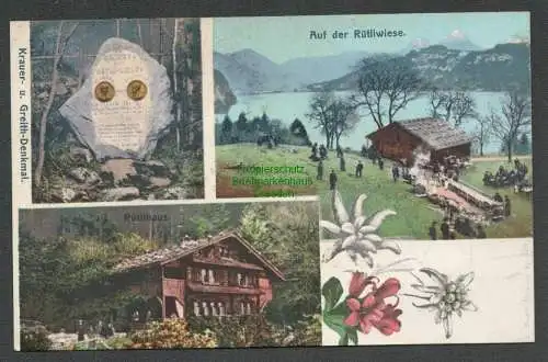 138960 AK Rütliwiese Urner Gemeinde Seelisberg Schweiz Urnersee Krauer Denkmal