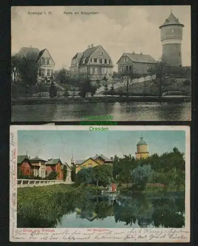 139072 2 AK Krempe bei Itzehoe Partie am Burggraben 1907