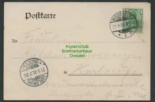 139308 AK Wiesbaden 1902 Gruss aus dem Rathskeller Verlag Petmecky´s