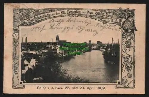 137998 AK Calbe a. d. Saale 1909 XIII. Zonentag D.G.V.