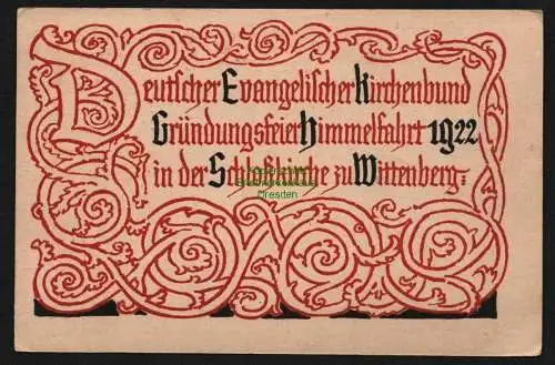 138143 DR Privatganzsache PP 61 C1 Kirchenbund Gründungsfeier 1922 Wittenberg