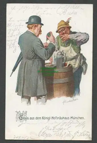 137499 AK Hofbräuhaus München Künstlerkarte um 1920