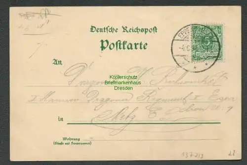 137213 AK Halden a. d. Lenne 1894 Vorläufer Hagen Federlitho Gasthaus Wilh. Seck