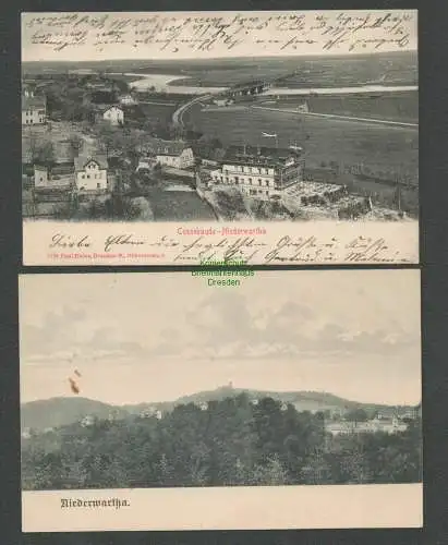 137222 2 AK Cossebaude Niederwartha Panorama Elbbrücke 1904