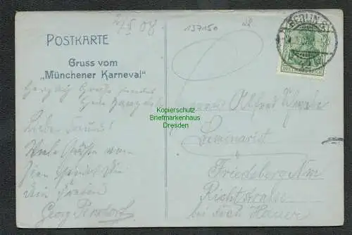 137150 AK Berlin 1908 Verein Berliner Reichs Telegraphen Beamten Karneval