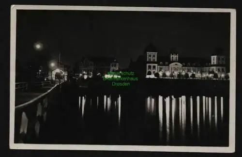 134122 AK Binz auf Rügen um 1935 Kurhaus Nachtaufnahme Fotokarte