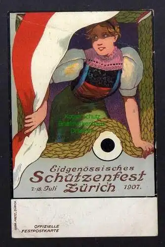 132627 AK Zürich 1907 Eidgenössisches Schützenfest Offizielle Festpostkarte