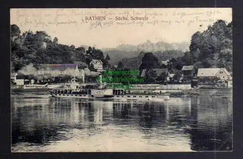 130494 AK Sächsische Schweiz Rathen 1908 Bahnpost