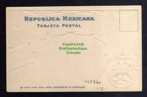 129760 AK Philatelie Postkarte Mexico Wappen geprägt um 1910