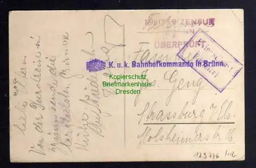 129776 AK Brünn Brno Evangelische Kirche Spielberg Technik 1915 Militär Zensur