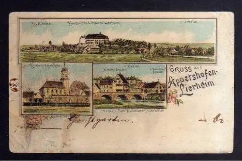 127229 AK Appetshofen Lierheim Litho 1901 Brauerei Bäckerei Kirche Kunstmühle