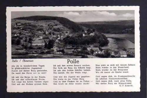 127291 Ansichtskarte Polle Oberweser Panorama Gedicht G. F. Konrich