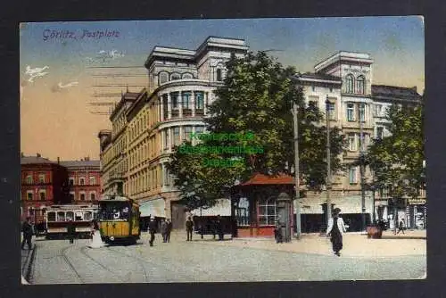 127082 AK Görlitz Postplatz 1916 Straßenbahn