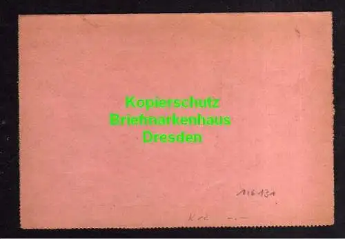 116131 Privatpost Hansa Dresden 1898 Ganzsache K12 Kartenbrief