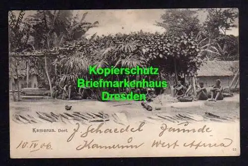 116284 AK Kamerun Jaunde West Afrika Dorf 1906 Drucksache