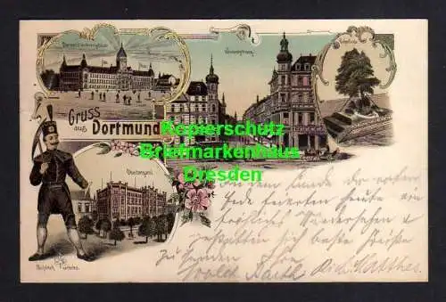 116184 AK Dortmund 1898 Litho Bergmann Oberbergamt Westenhellweg Oberpostdirekti