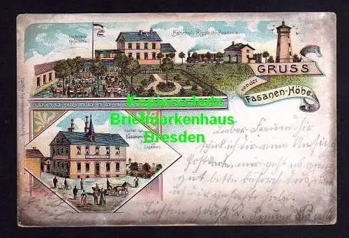 116162 AK Rippach Poserna 1901 Litho Bahnhof Gasthof Fasanen Höhe Gartenlocal Au