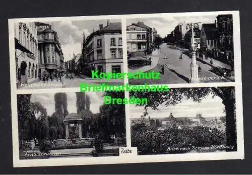 114622 AK Zeitz Wendische Straße Arnoldbrunnen Schloss Moritzburg um 1938