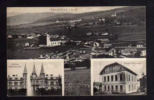 112342 AK Frauenau 1910 Neues Schulhaus Schule Schloss Oberfrauenau