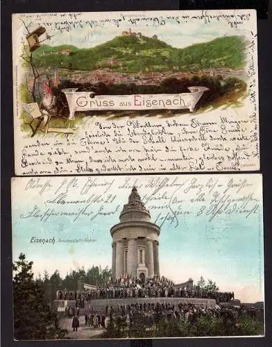 112196 2 AK Eisenach Litho Zwerg 1898 Burschenschaftsdenkmal 1903