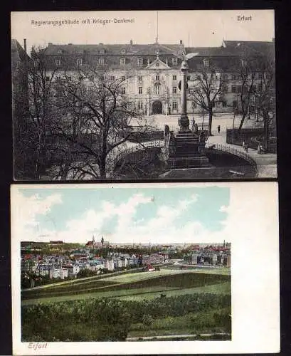 112624 2 AK Erfurt 1907 Panorama 1910 Regierungsgebäude Krieger Denkmal