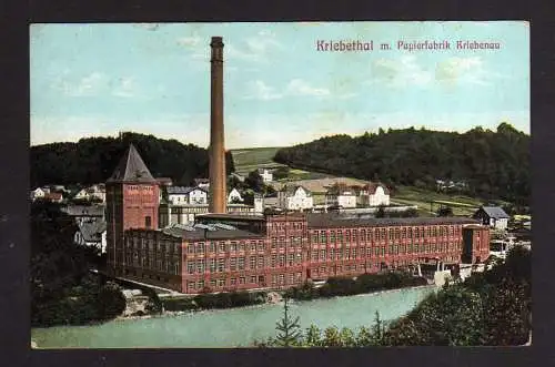 111929 Ansichtskarte Kriebethal Papierfabrik Kriebenau um 1910