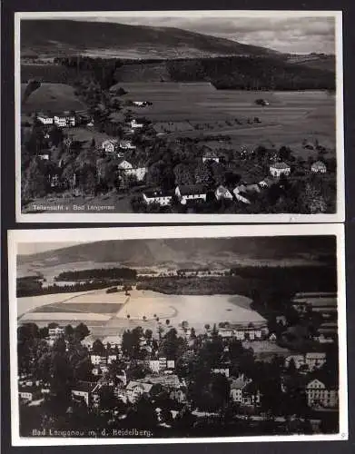 112027 2 Ansichtskarte Bad Langenau Fotokarte Teilansicht 1935 mit Heidelberg