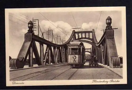 112071 AK Diemitz um 1935 Hindenburg Brücke Straßenbahn