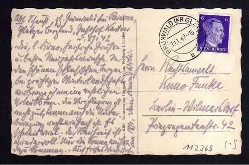 112369 AK Grunwald be Bad Reinerz mit Hindenburgbaude Riesengebirge 1942 Winter