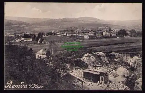 162285 Ansichtskarte Remda i. Thür. 1907 1909 Panorama  Bergbau Steinbruch 